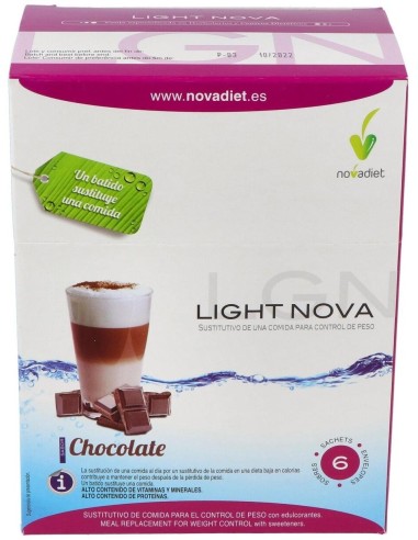 Light Nova Chocolate Envase de 6 sobres de 35 g. de Novadiet