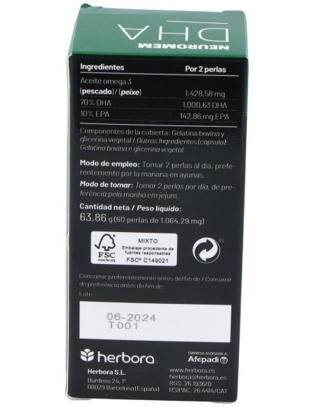 Fosfomen Neuromen Dha 60Perlas de Herbora