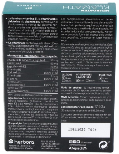 Neuroaten Klamath Cápsulas de Herbora