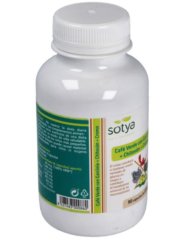Café Verde Con Garcinia+Chitosán+Cromo 650Mg Cáps. 90U de Sotya