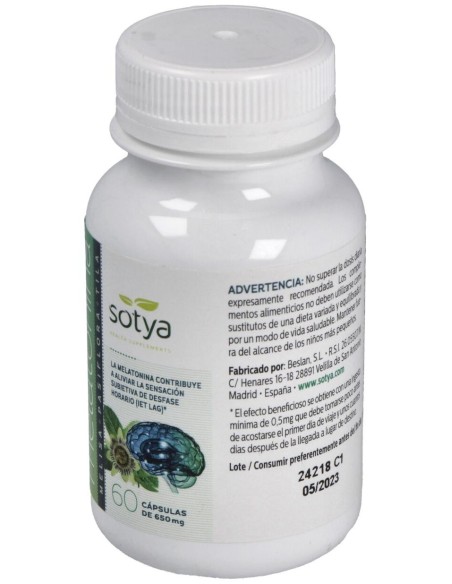 Melatonina  Melisa+Pasiflora+Tila 650Mg Cáps.60U de Sotya