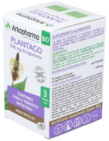 Plantago 84Arkocapsulas. Bio de Arkopharma