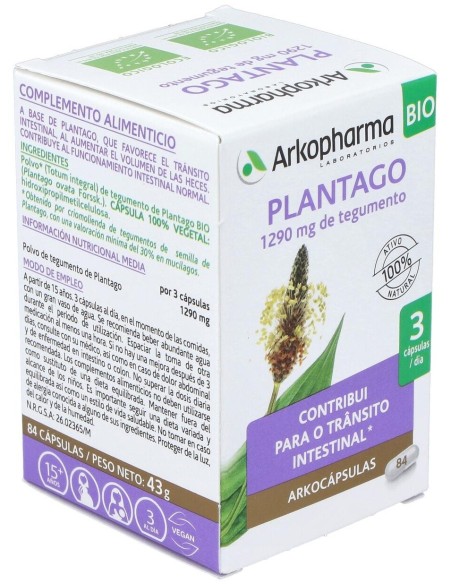 Plantago 84Arkocapsulas. Bio de Arkopharma