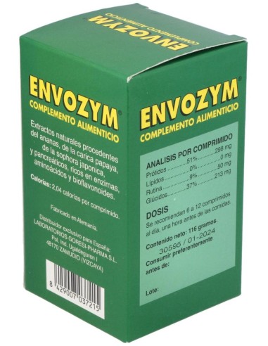 Envozym  Complemento Alimenticio  200 Comp. de Goresi-Pharma
