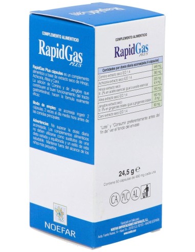 Rapidgas Plus 50Cap. de Noefar