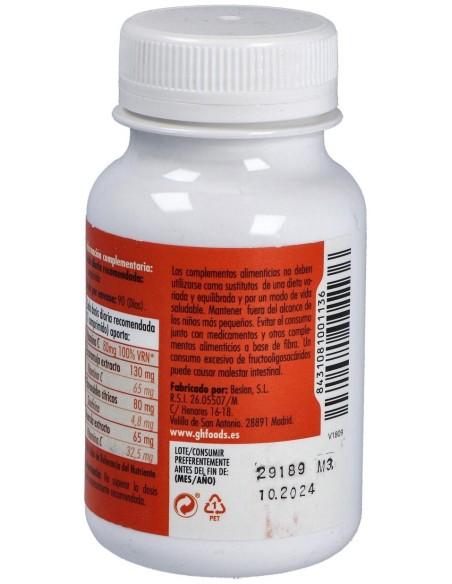 Vitamina C complex natural 1 g 90 comprimidos GHF