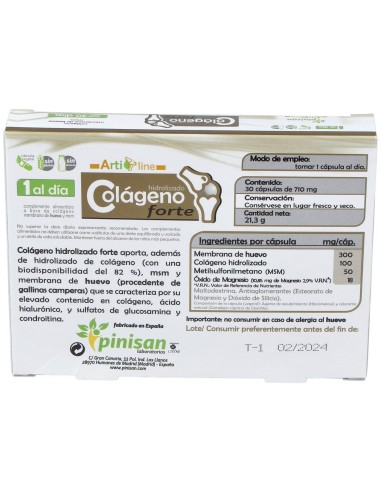 Colageno Forte 30Cap. Artiline de Pinisan