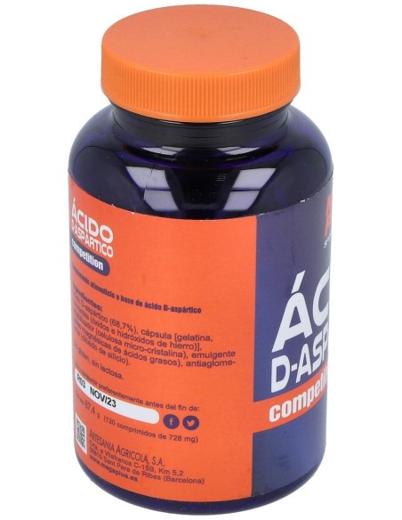 Acido D-Aspartico 120Comp. de Mega Plus