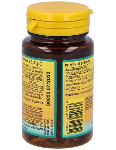 Aceite De Semillas De Calabaza 500Mg. 50Perlas de Nature Essential