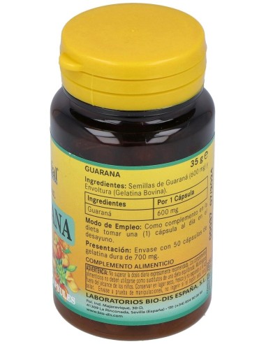 Guarana 600Mg. 50Cap. de Nature Essential