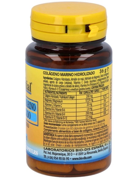 Colageno Marino Hidroliza+Magnesio 600Mg. 60Comp. de Nature Essential