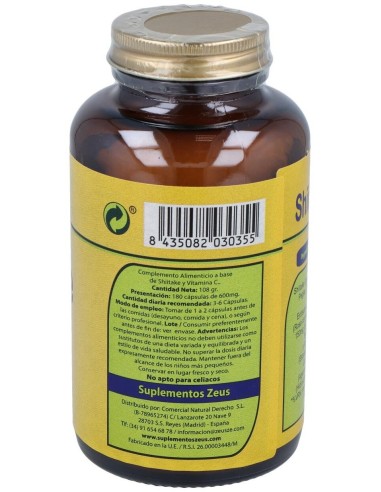 Shiitake-Ze 400Mg. 180Cap. de Zeus