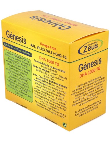 Genesis Dha Tg 1000 Omega 3 120 Cápsulas  Zeus