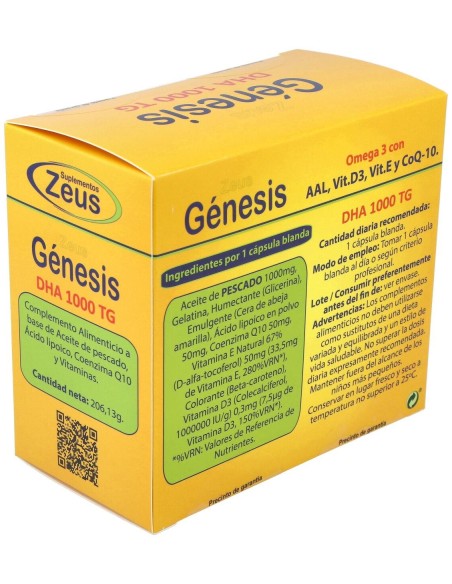 Genesis Dha Tg 1000 Omega 3 120 Cápsulas  Zeus