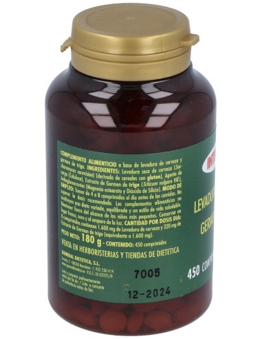 Levadura De Cerveza+Germen De Trigo 450Comp. de Integralia