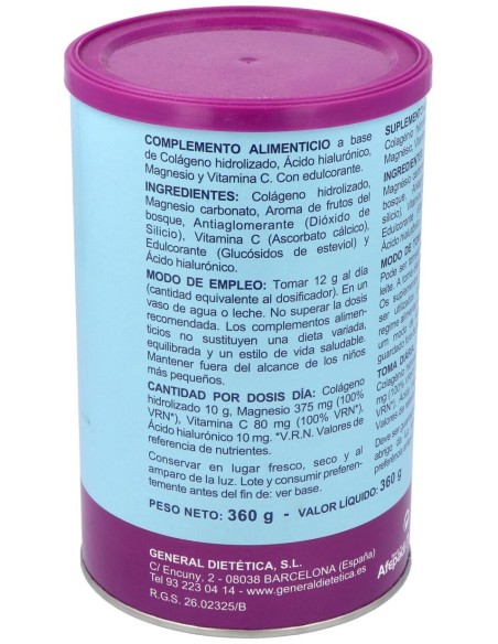 Colageno Soluble Plus Frutos Del Bosque 300Gr. de Integralia