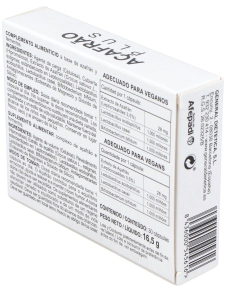 Azafran Plus 30Cap. de Integralia