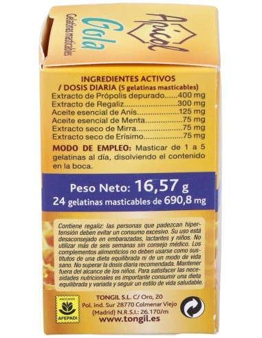 Apicol (Aligel) Gola Plus 24Perlas de Tongil