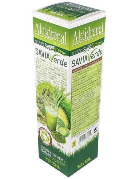 Aktidrenal Savia Verde 500Ml. Lineabel de Tongil