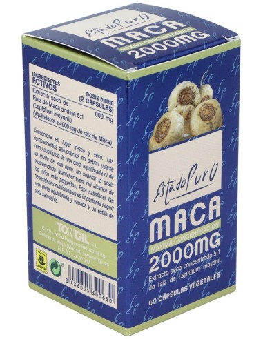 Maca 2000 mg. 60 Capsulas Estado Puro de Tongil