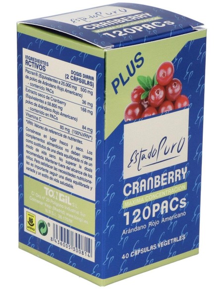 Cranberry 120 Pacs 40Cap. Estado Puro de Tongil