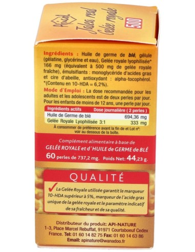 Apicol Jalea Real 500Gr. 60Perlas de Tongil