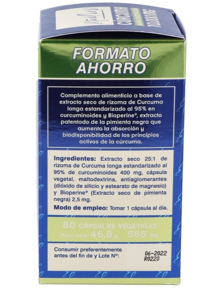 Curcuma 10.000Mg. 80Cap. Estado Puro de Tongil
