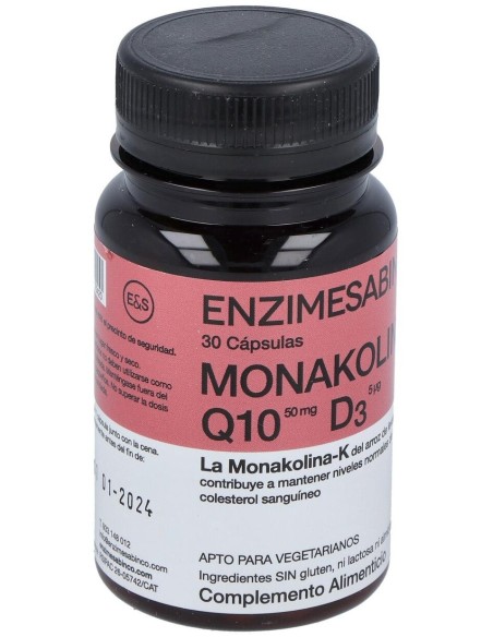 Monakolina Forte + Q10 + D3 30 cápsulas | Enzime Sabinco