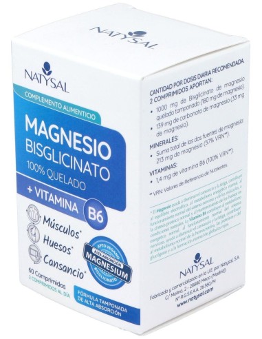 Magnesio Bisglicinato + B6 60Comp. de Natysal