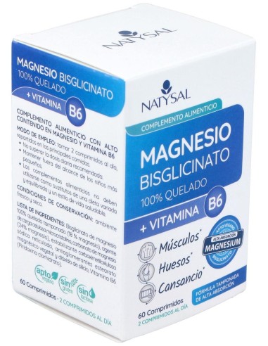 Magnesio (Bisglicinato) + B6 60 Comp. de Natysal
