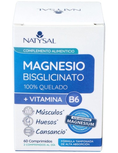 Magnesio (Bisglicinato) + B6 60 Comp. de Natysal