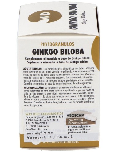 Ginkgo Biloba Phytogranulos 45Caps. de Waydiet Natural Products