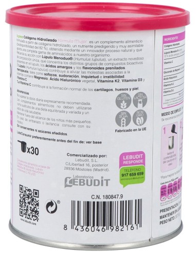 Colageno Hidrolizado Formula Mujer 300Gr. de B.Green (Lab. Lebudit)