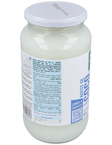 Aceite Virgen De Coco 1ª Presion Frio 800Gr. Bio de Naturgreen