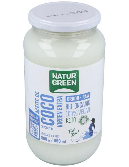 Aceite Virgen De Coco 1ª Presion Frio 800Gr. Bio de Naturgreen