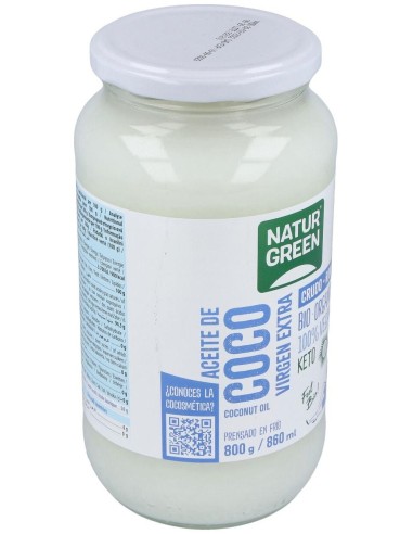 Aceite Virgen De Coco 1ª Presion Frio 800Gr. Bio de Naturgreen