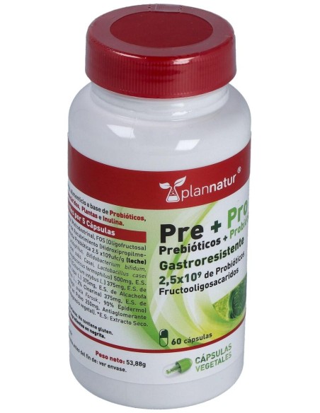 Prebioticos + Probioticos 60Cap. de Plannatur