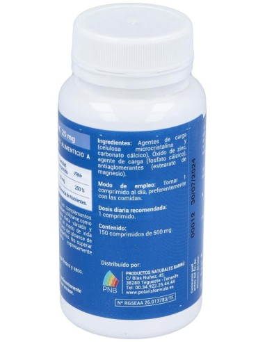 Zinc 25Mg. 150Comp. de Polaris