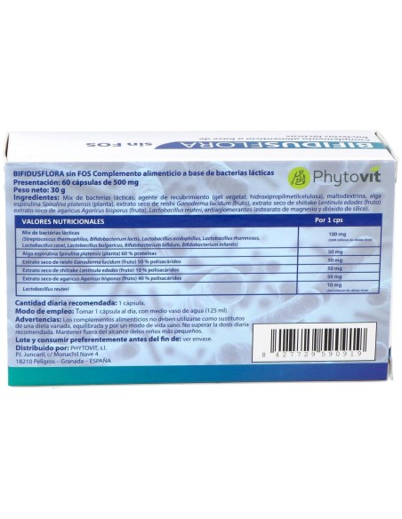 Bifidusflora Sin Fos 60Vcaps. de Phytovit