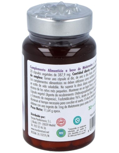 Calm Plus Melatonina 30Cap. de Mundonatural
