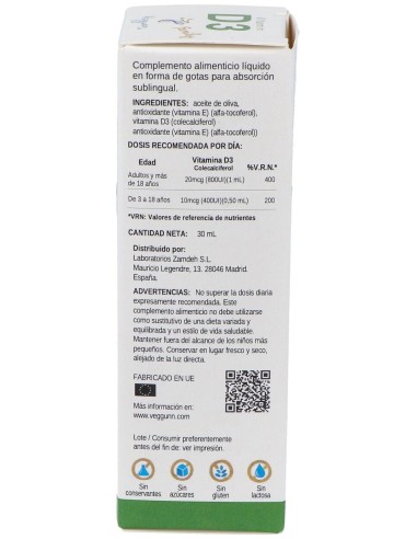 Vitamina D3 Family 30Ml. de Veggunn