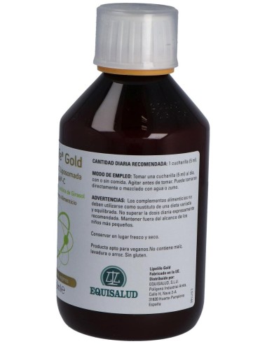 Lipolife Gold Vitamina C 250Ml. de Equisalud