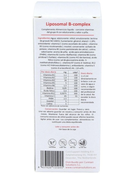 Liposomal B Complex 150Ml. de Curesupport