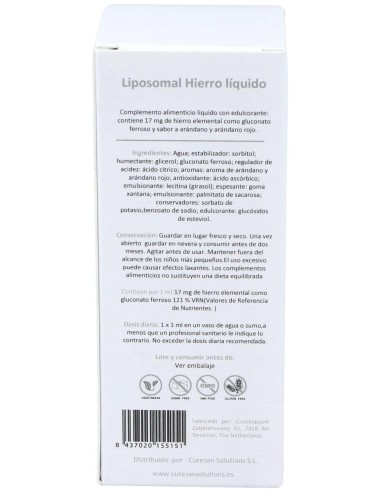 Liposomal Hierro 60Ml. de Curesupport