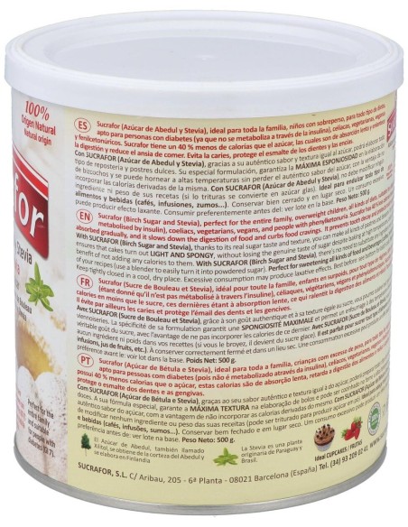Sucrafor (Azucar De Abedul Y Stevia) 500Gr de Sucrafor