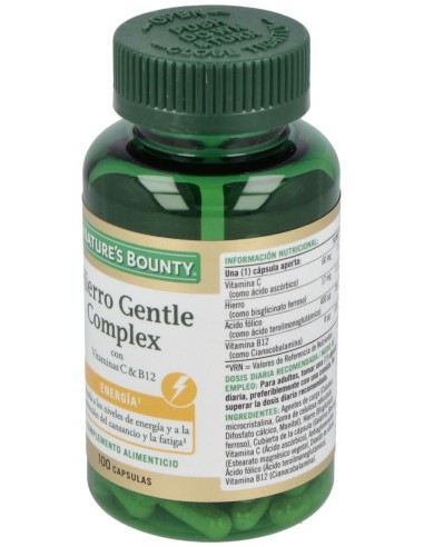 Hierro Gentle Complex 100Cap. de Nature´S Bounty