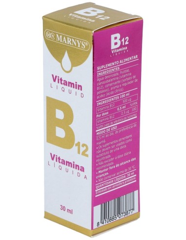 Vitamina B12 Liquida  Botella Con Pipeta - 30 Ml. Marnys
