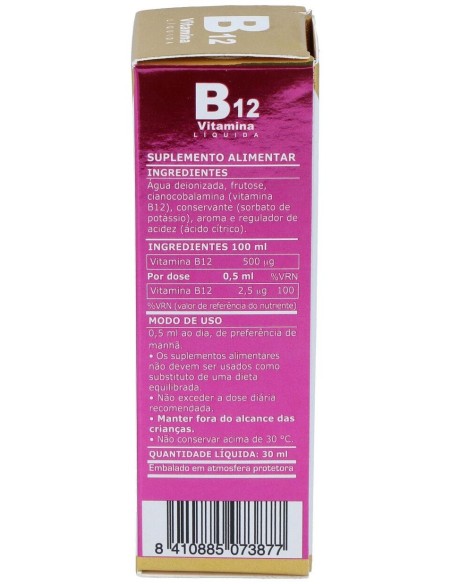 Vitamina B12 Liquida  Botella Con Pipeta - 30 Ml. Marnys