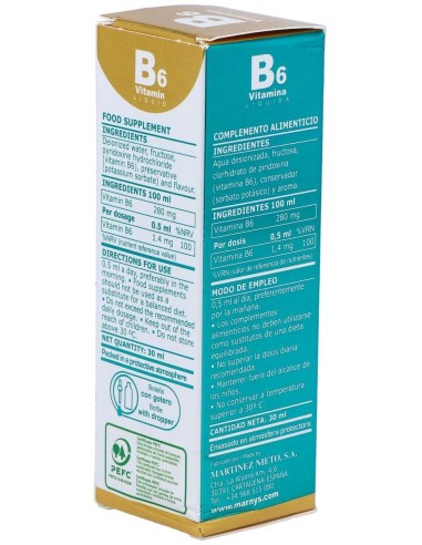 Vitamina B6 Liquida 30Ml. de Marnys