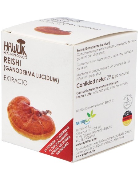 Reishi (Ganoderma Lucidum). Extracto Puro 60 Vcáps de Hawlik